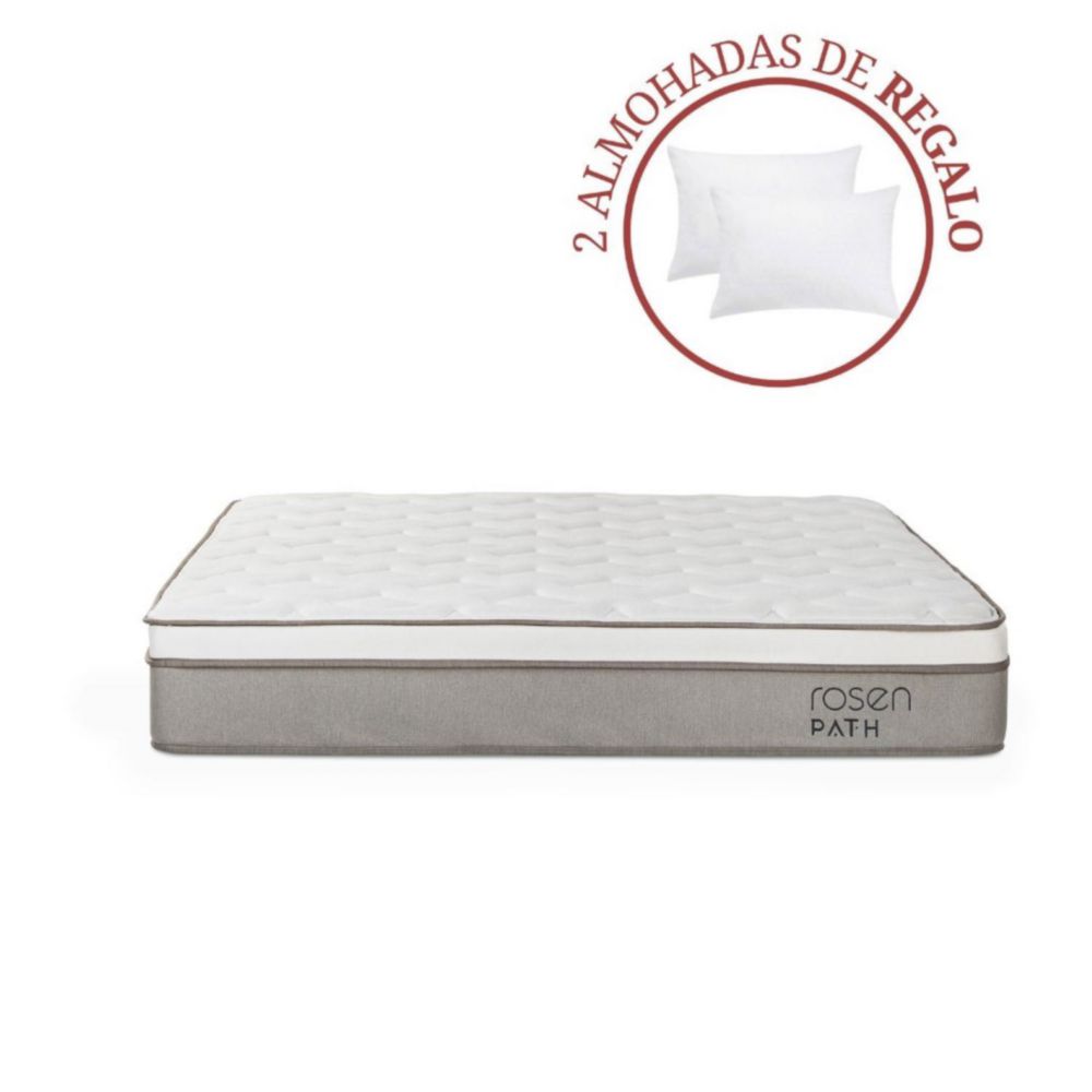 Colchón Rosen Path Niebla Queen + 2 Almohadas