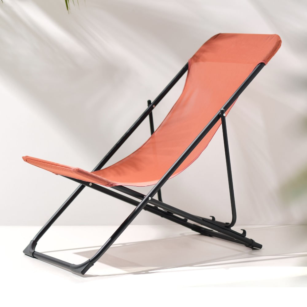 Silla de Exterior Poliéster Orange Relax 3 Posiciones Lacre