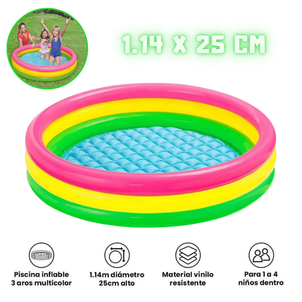 Piscina Arcoiris Inflable de 1.14 x 25 cm