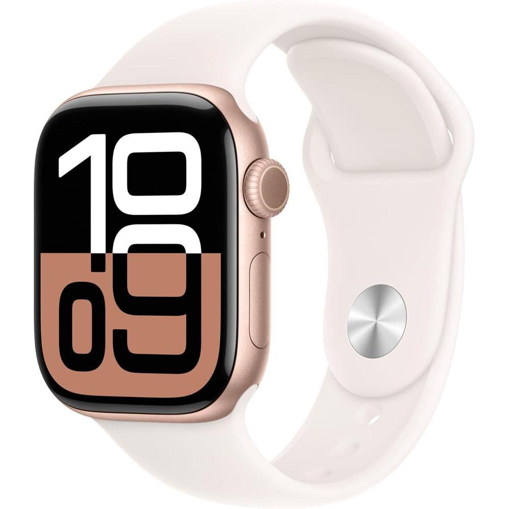 Apple Watch Series 10 Aluminum 42mm S/M GPS Sport Band Rose Gold -Light Blush