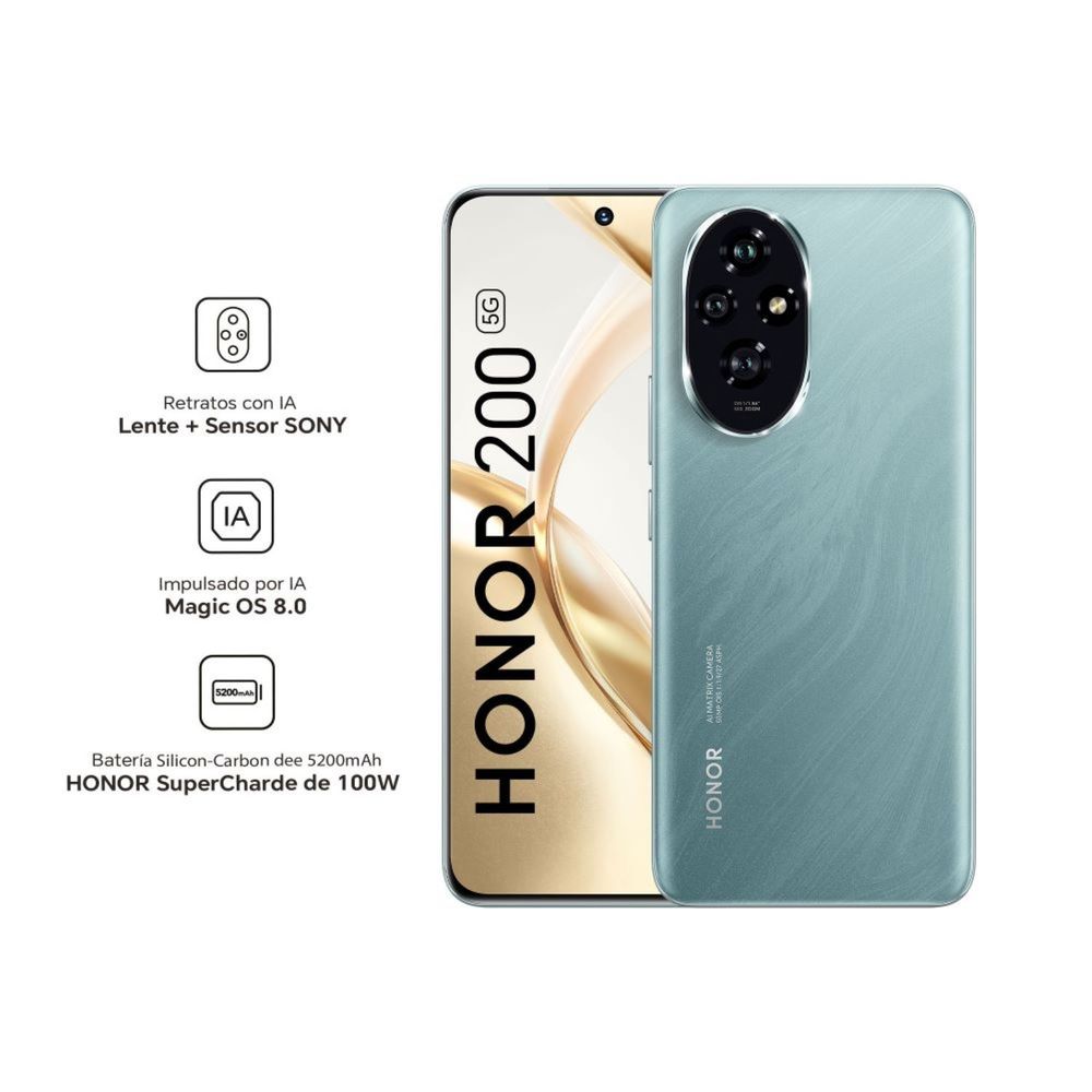 Celular Honor 200 6.7"" 12GB RAM 256GB SSD Emerald Green