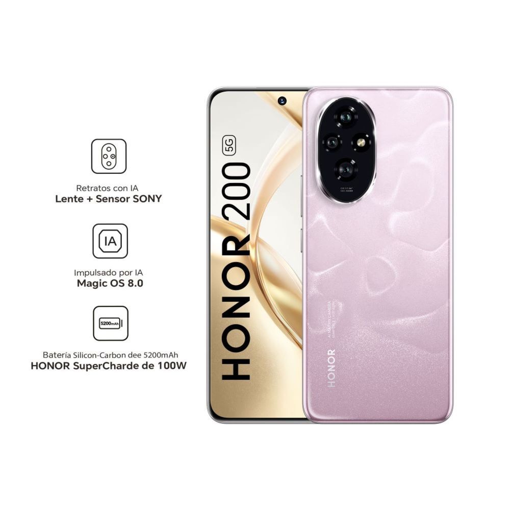 Celular Honor 200 6.7"" 12GB RAM 256GB SSD Coral Pink