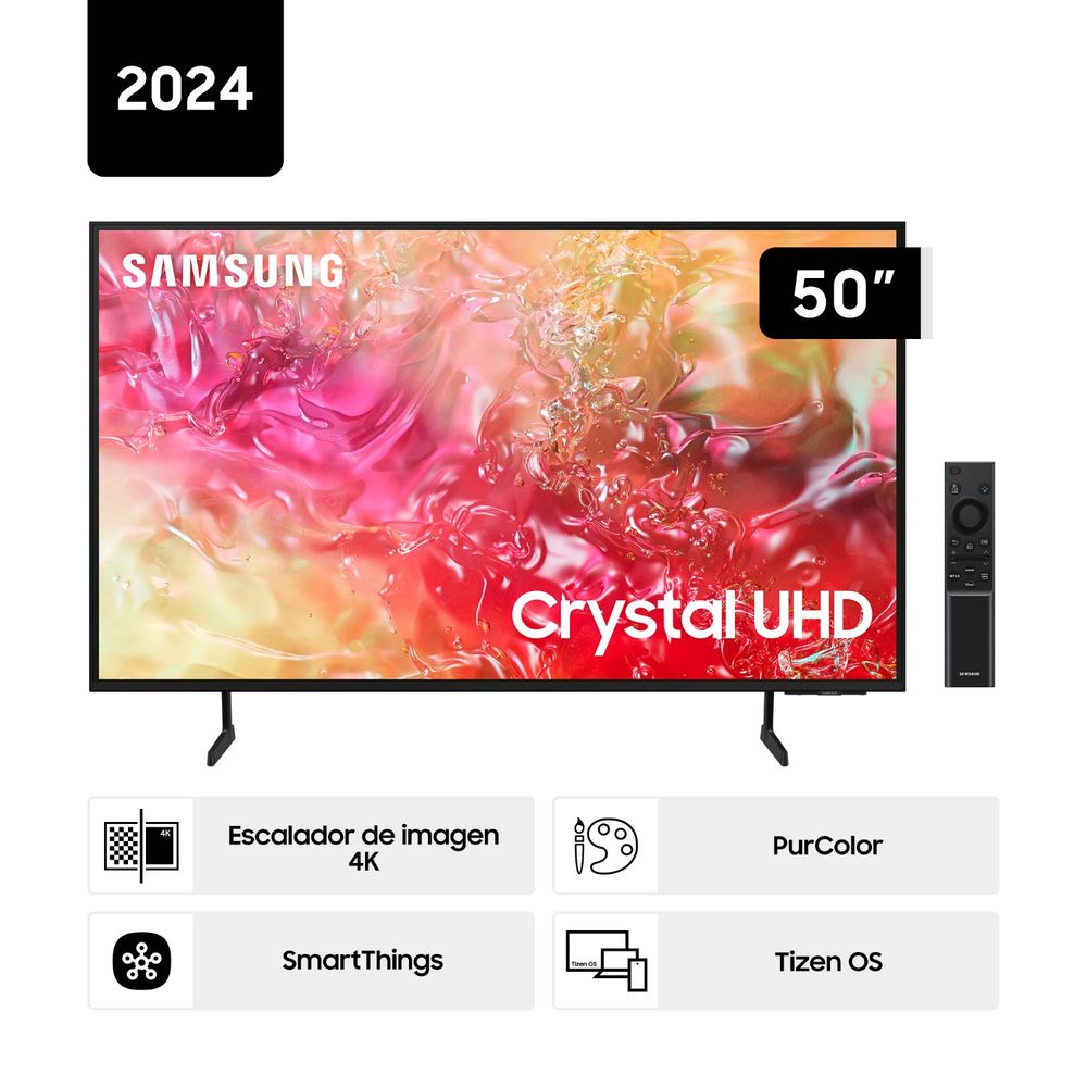 Televisor Samsung 50"" UN50DU7000GXPE Crystal 4K UHD DU7000 Tizen OS Smart TV Black