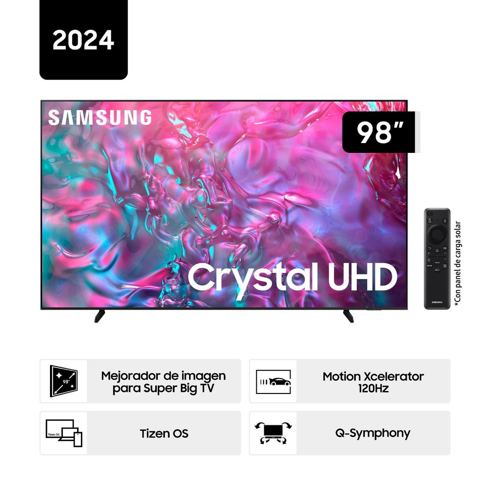 Televisor Samsung 98"" UN98DU9000GXPE 98'' Crystal 4K UHD DU9000 Tizen OS Smart TV Graphite Black