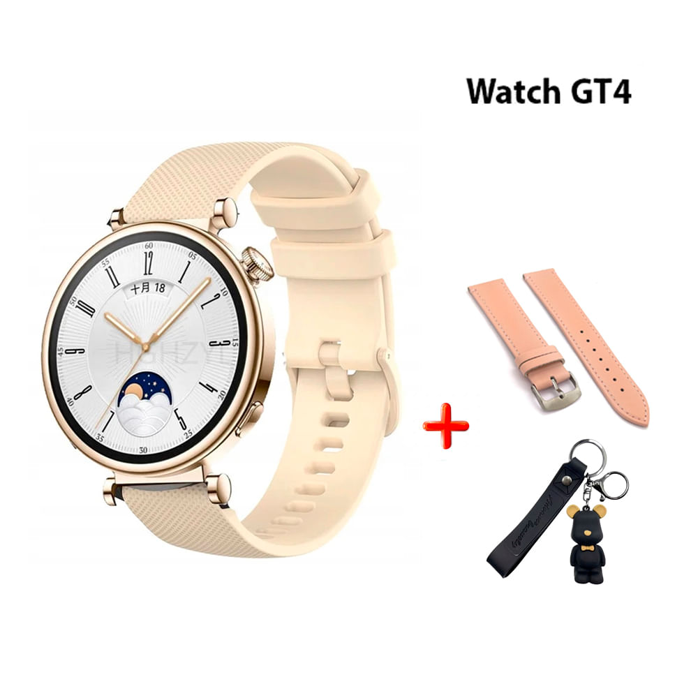 Smartwatch GT4 Mini Gold Pink + Llavero Gratis doble correa