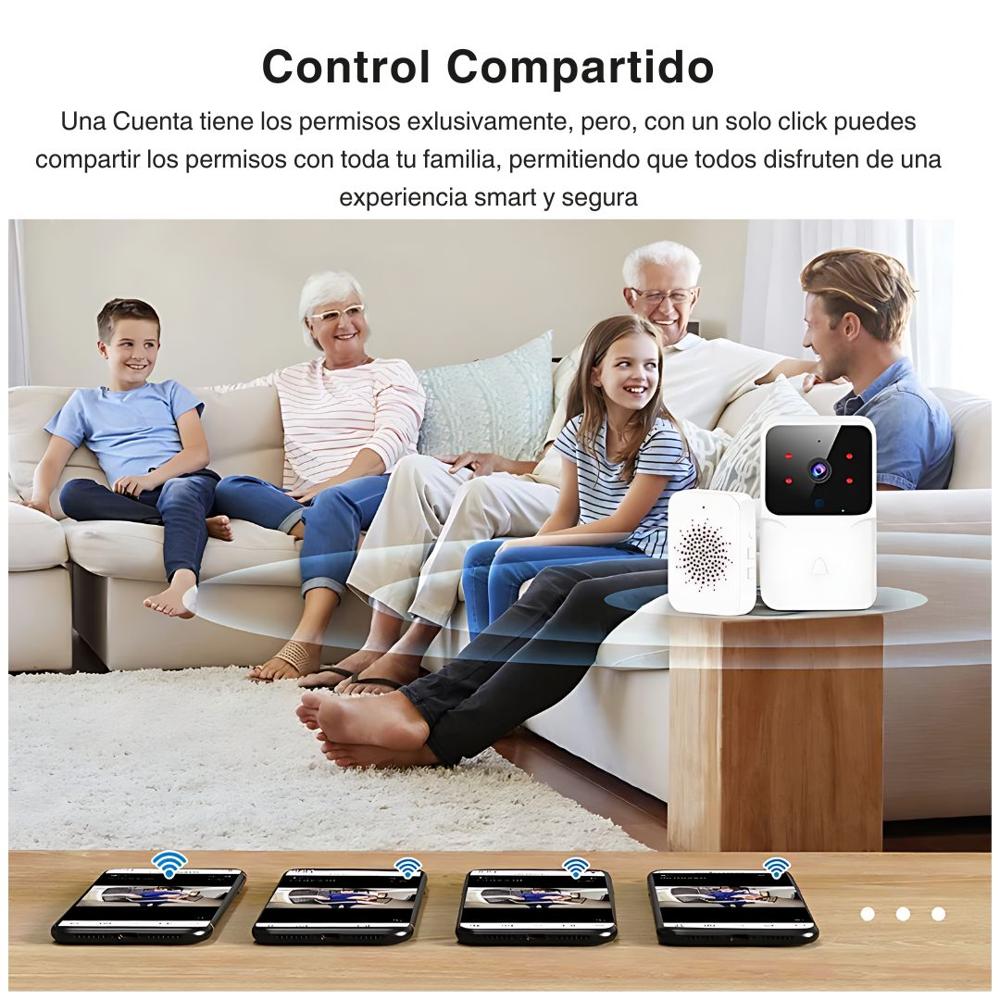 Timbre Inalámbrico Inteligente Wifi con Cámara HD Negro