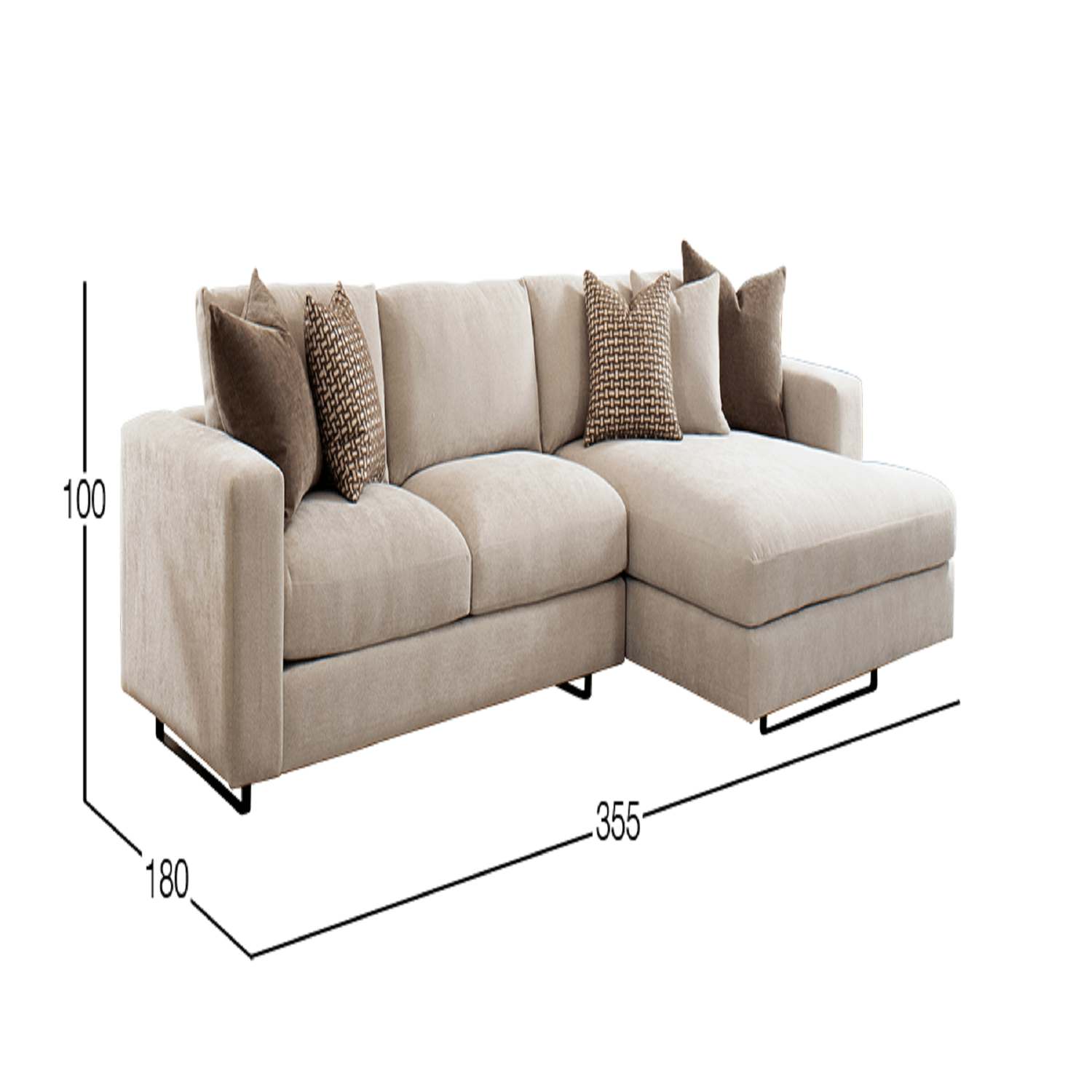 Sofá en L derecha Dmuebles Westford - Beige