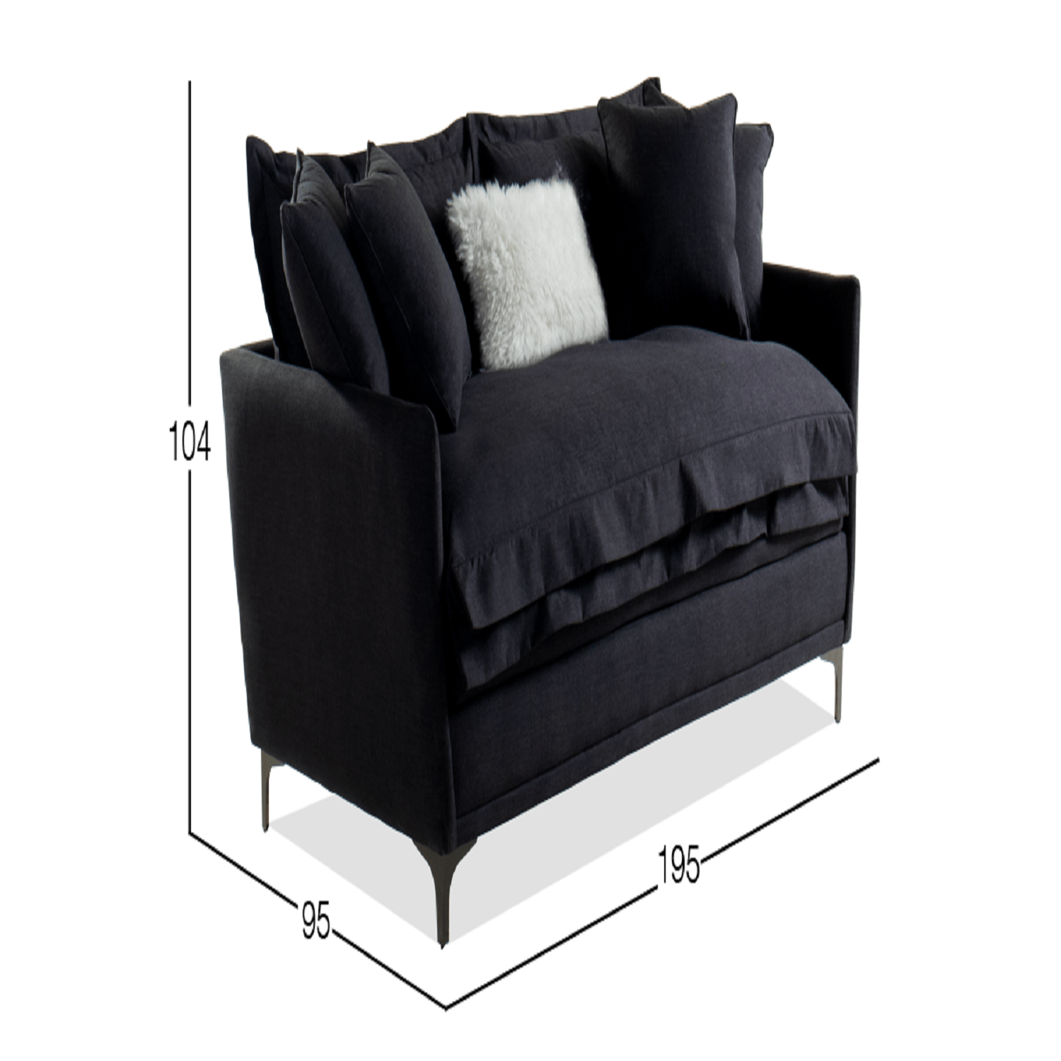 Sofá 3 cuerpos Dmuebles Berlín - Negro