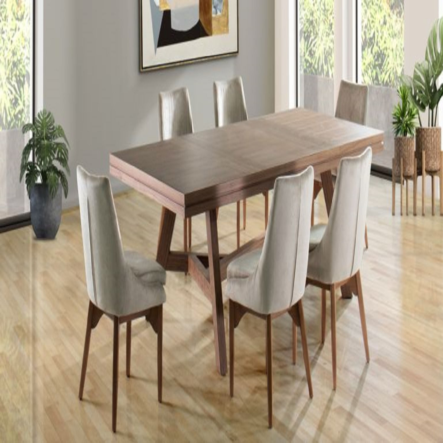 Comedor Dmuebles 6 sillas Veliero - Beige