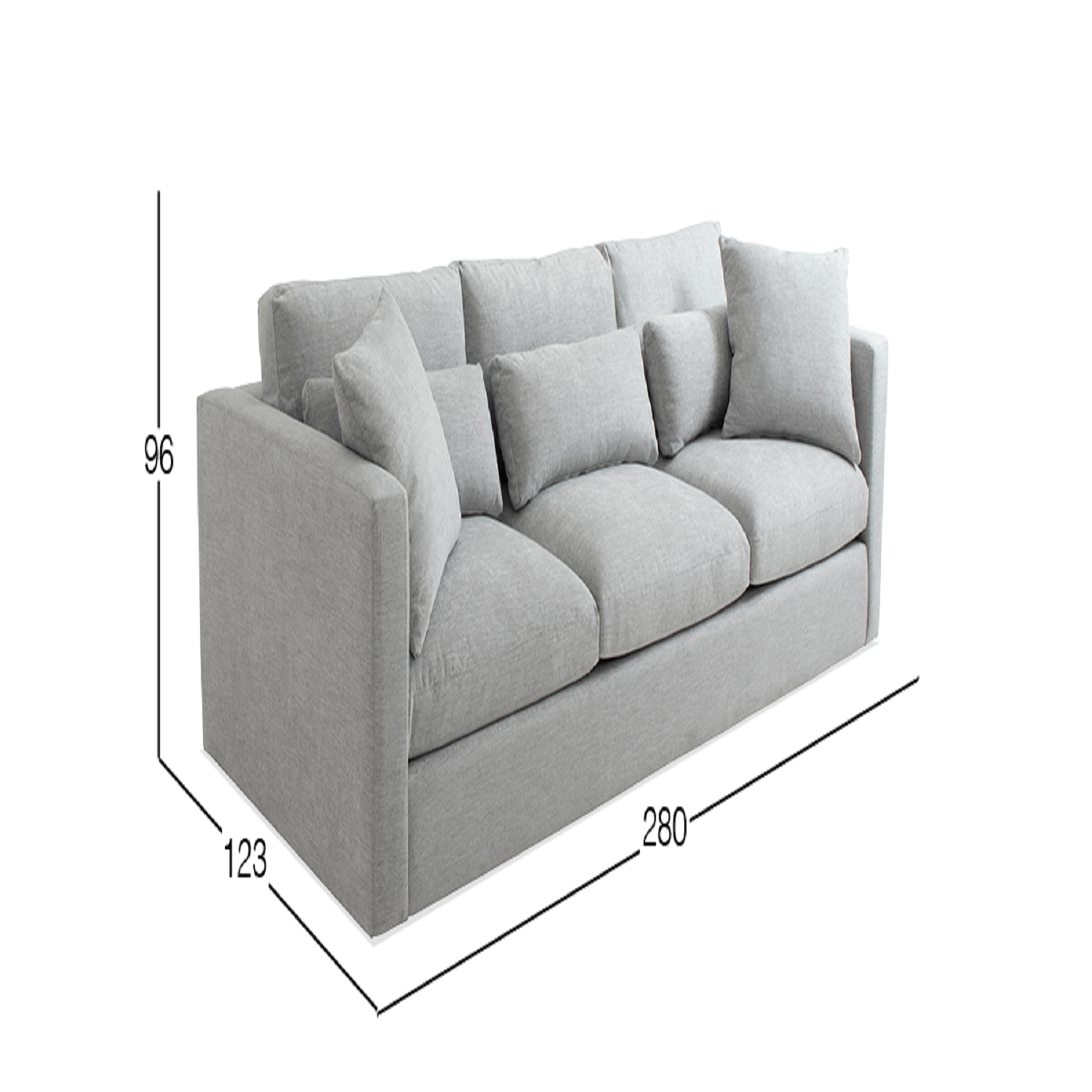 Sofá 3 cuerpos Dmuebles Magnum - Gris