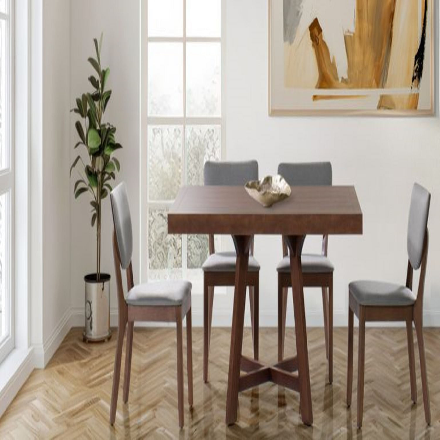 Comedor Dmuebles 4 sillas Granada - Nogal oscuro