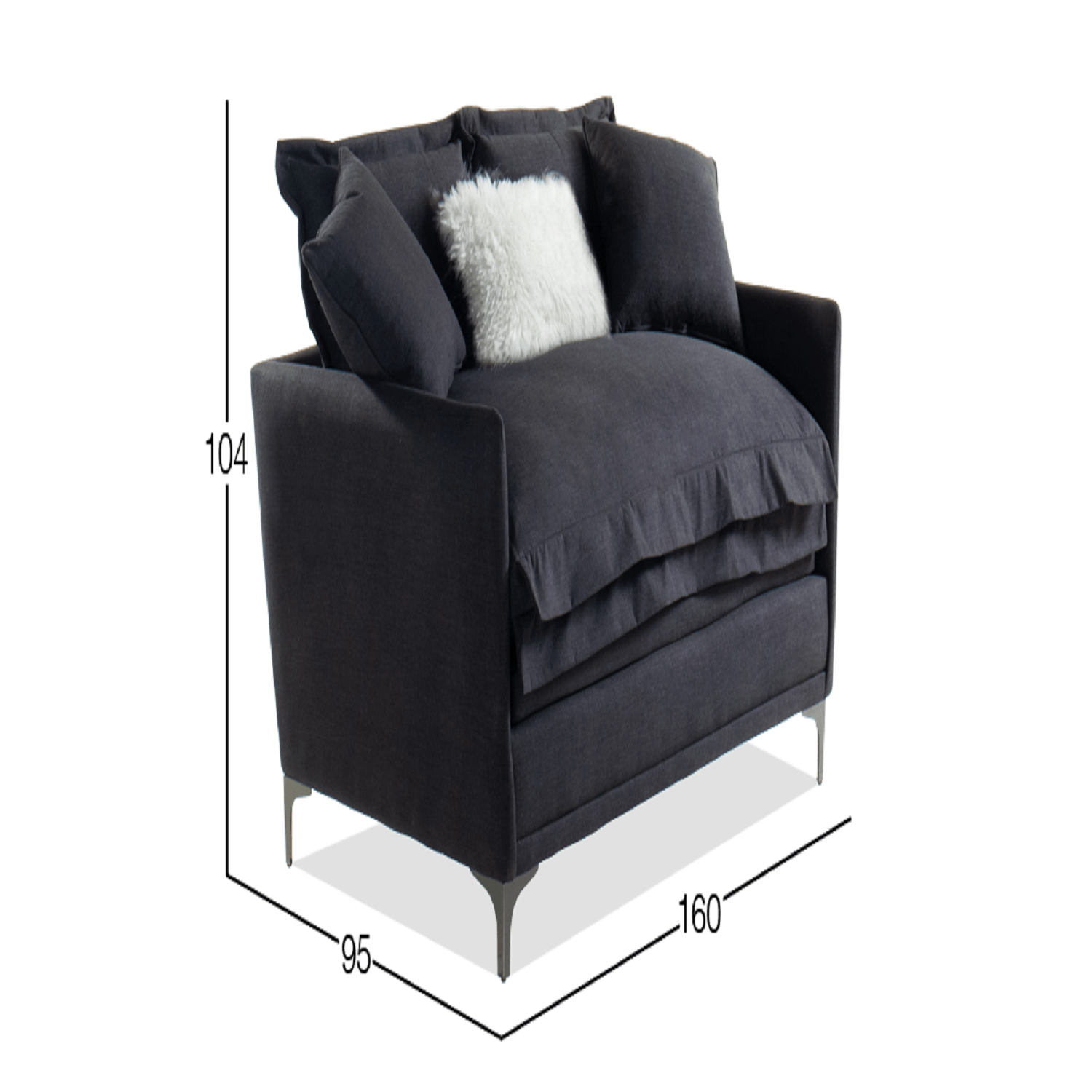 Sofá 2 cuerpos Dmuebles Berlín - Negro