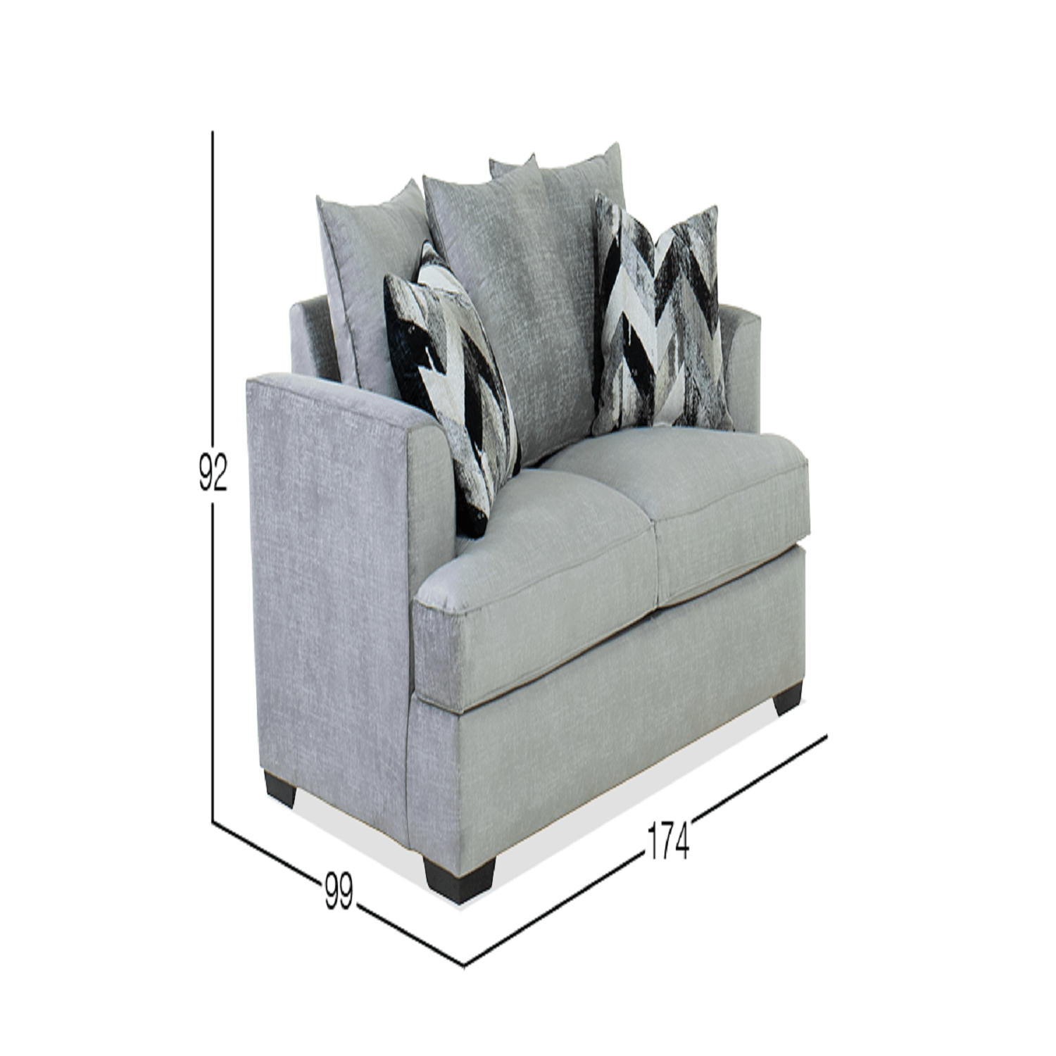 Sofá 2 cuerpos Dmuebles Canberra - Gris