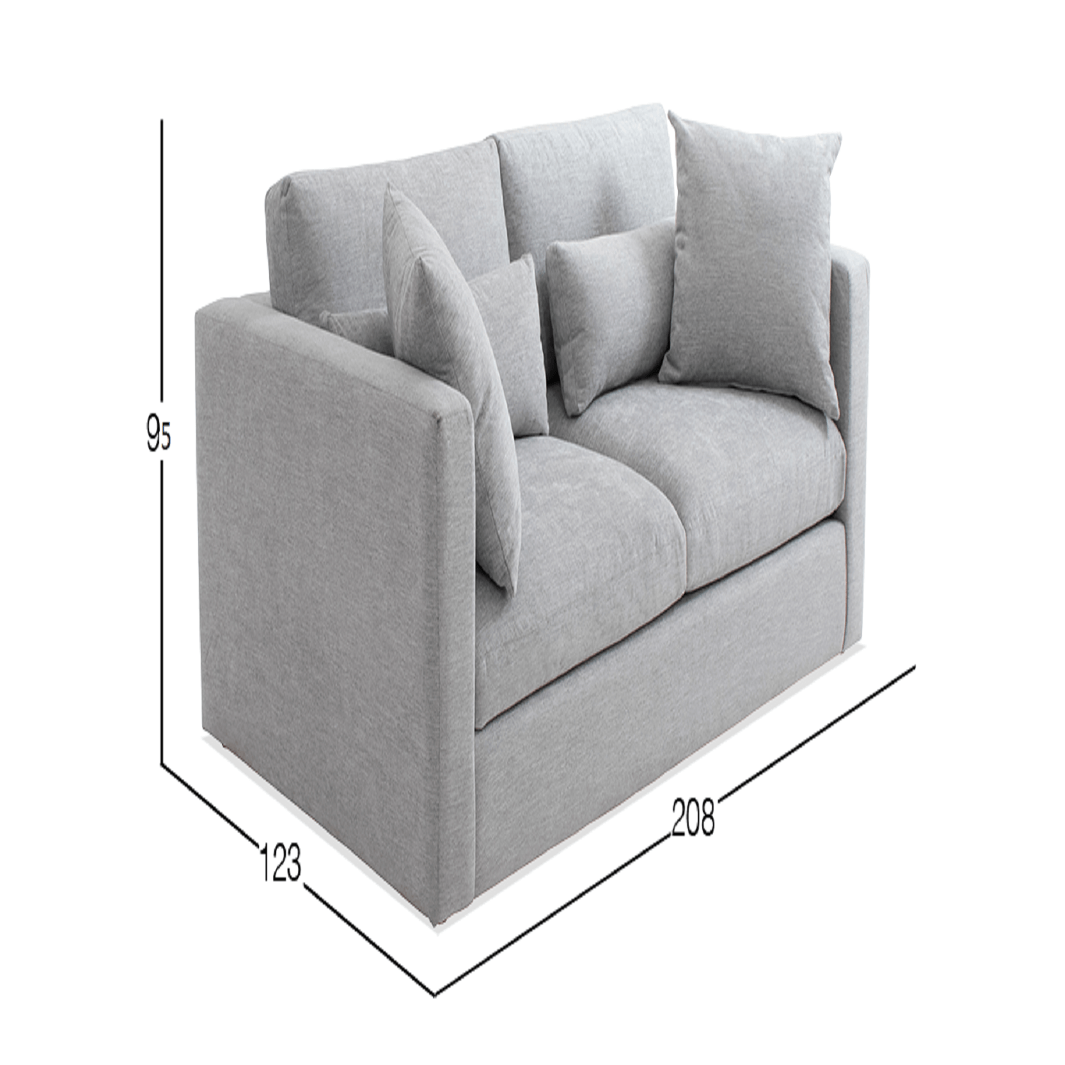 Sofá 2 cuerpos Dmuebles Magnum - Gris