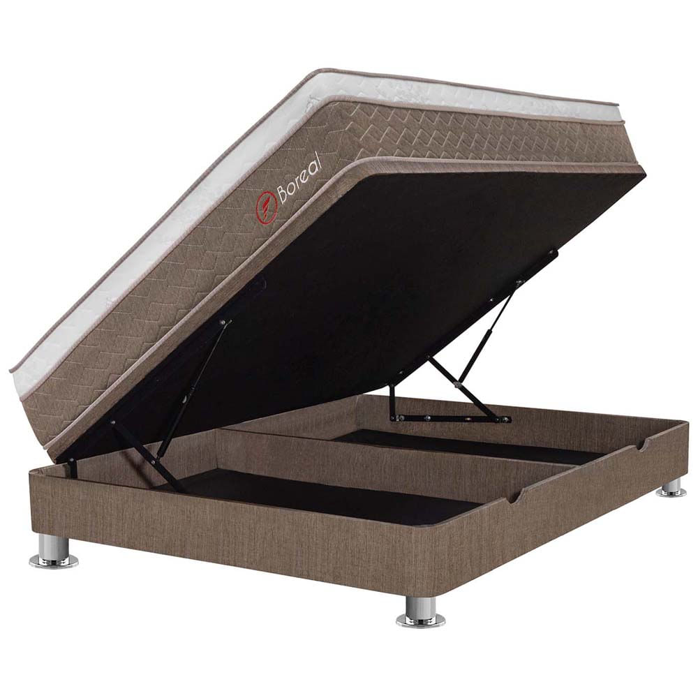 Cama Box Tarima Pistones FORLI Boreal SS Pocket 2 Plz + 2 Almohadas + Protector