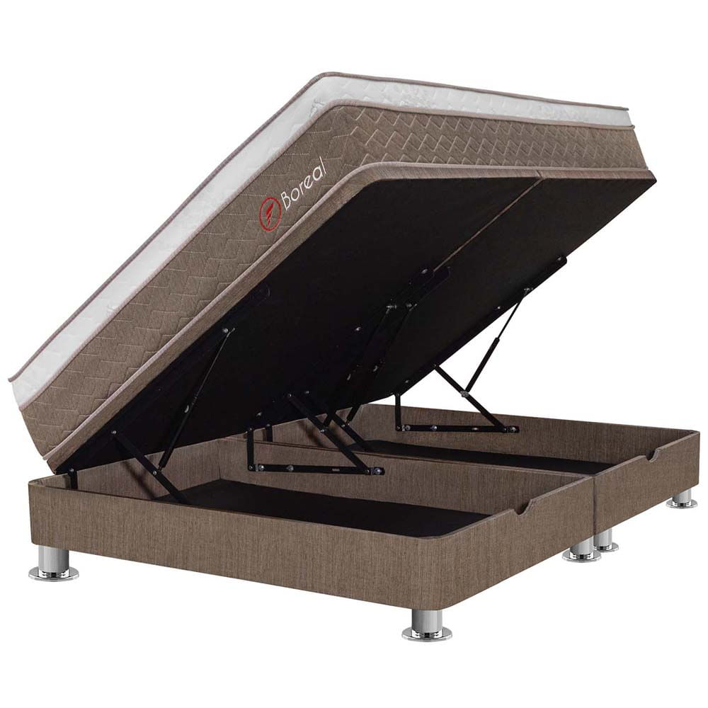 Cama Box Tarima Pistones FORLI Boreal SS Pocket Queen + 2 Almohadas + Protector