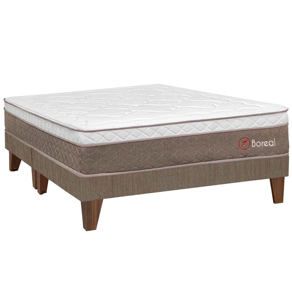 Cama Box Tarima Europea FORLI Boreal SS Pocket Queen + 2 Almohadas + Protector