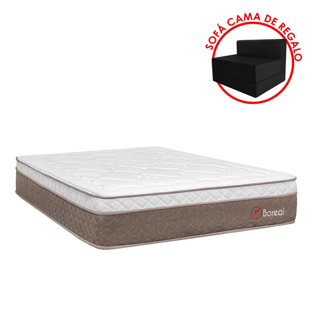 Colchón Forli Boreal SS Pocket 1.5 Plazas + 1 Almohadas + Protector