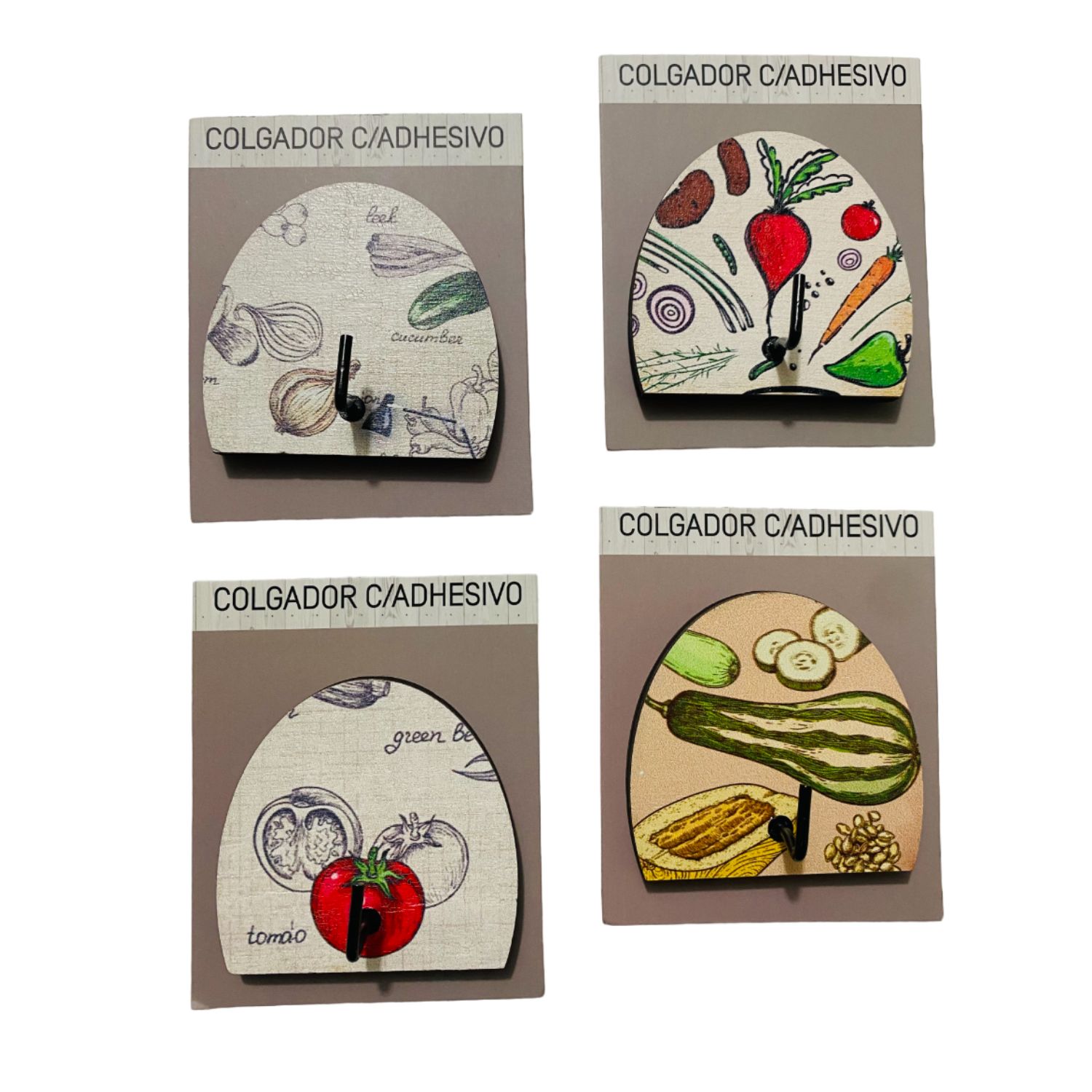 Gancho para Cocina Generico Verduras Pack 4 Unidades