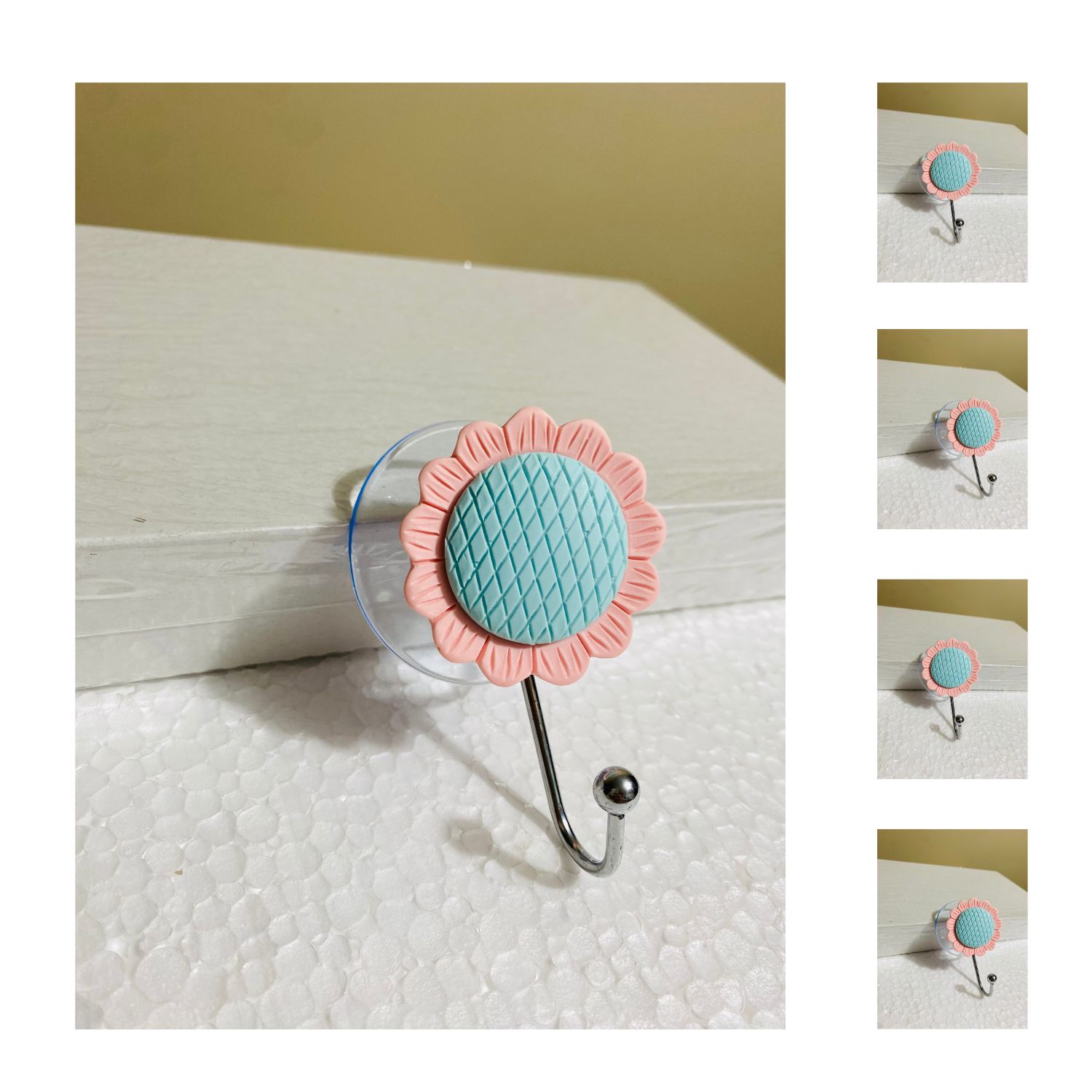 Colgador Adhesivo Generico Plants RosaC Pack 4 Unidades