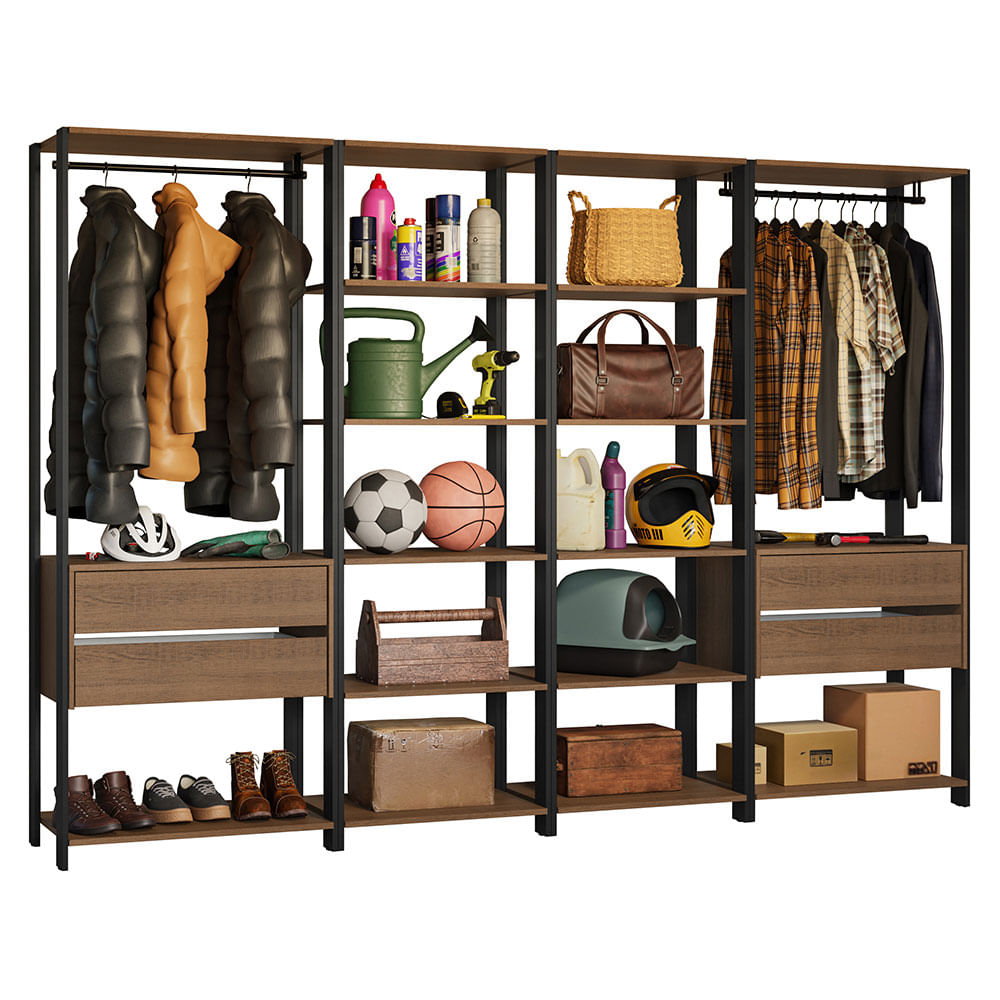 Estante Multiuso 258 cm Marrón/Negro