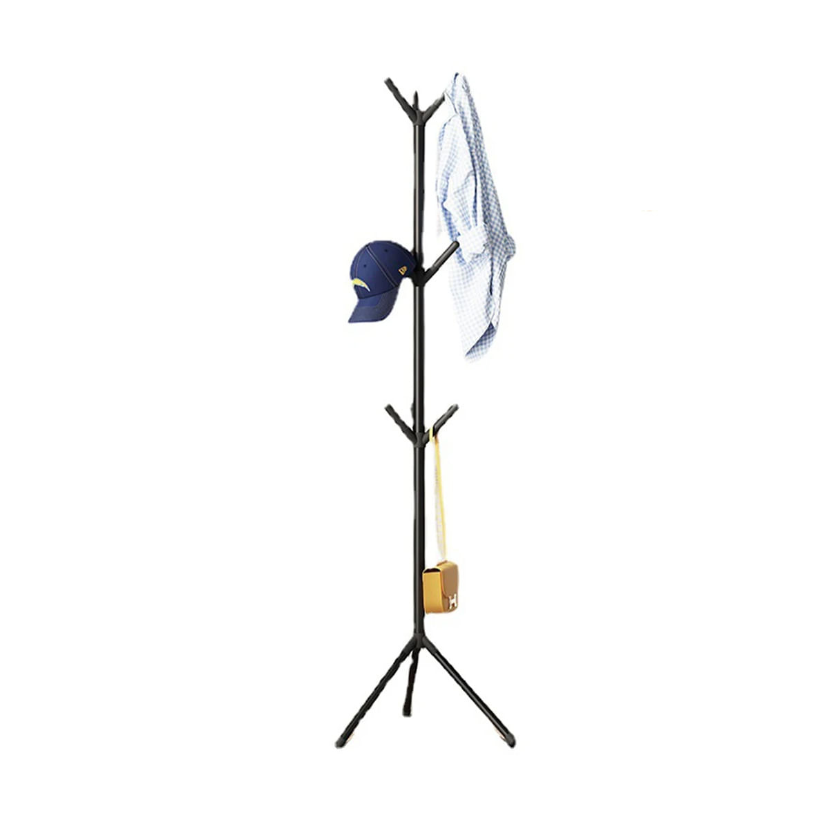Perchero De Metal Organizador 9 Colgadores Estante Negro 170CM