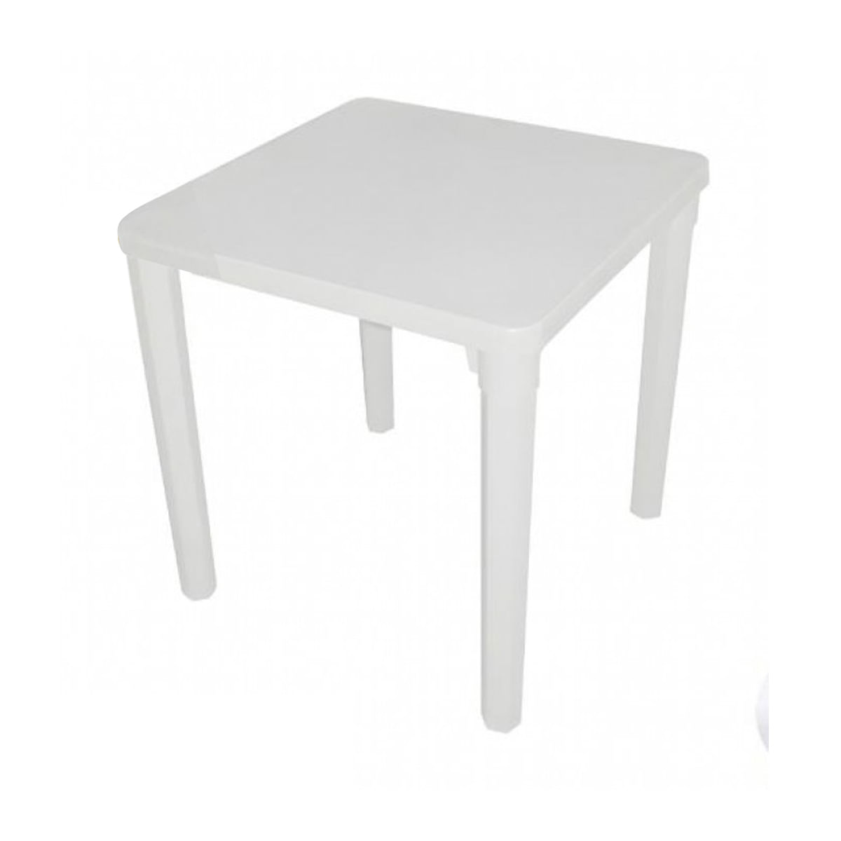 Mesa De Plástico Cuadrada Terraza Cocina Blanco
