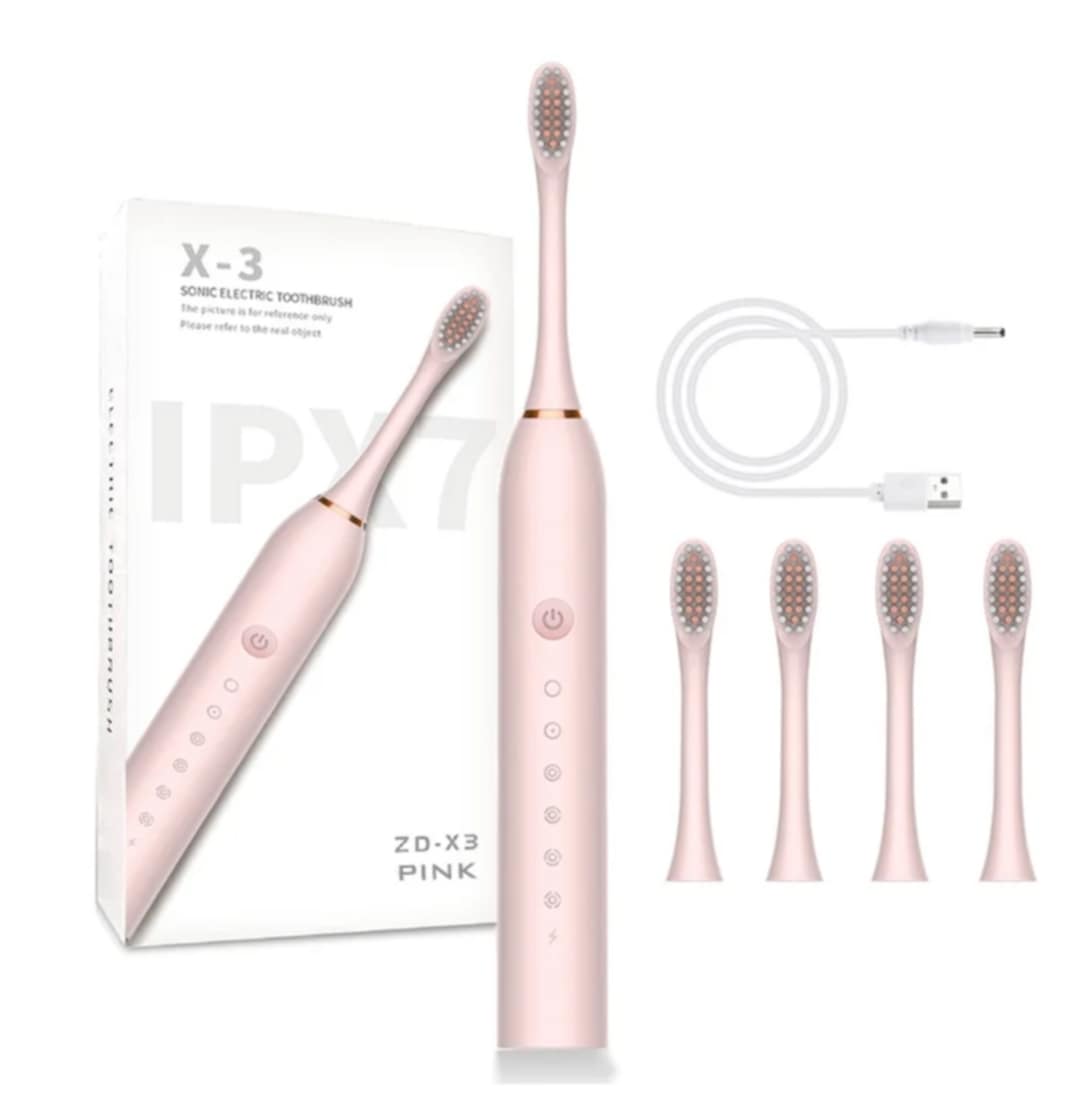 Cepillo Dental Electrico Limpieza Bucal Recargable Niños Adultos Rosa