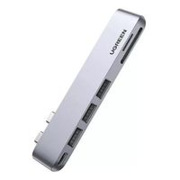 Hub 6 en 2 Dual USB-C a 3 USB 3.0 + Lector Tarjetas SD TF 5Gbps