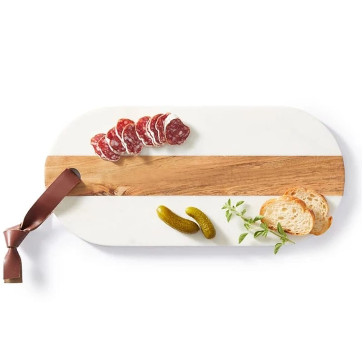 Tabla de Quesos & Charcuteria Bandeja Atelier en Mármol Blanco