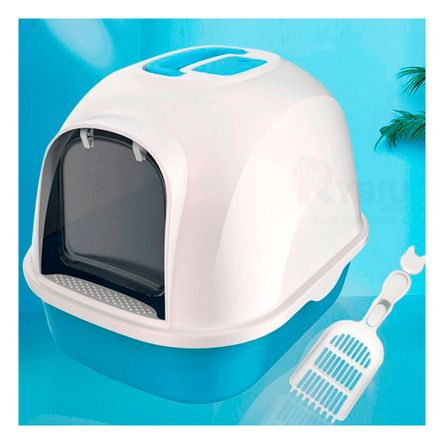 Arenero Cerrado de Gatos Incluye Bandeja Extraible Celeste Arenero Cerrado de Gatos Incluye Bandeja Extraible Celeste