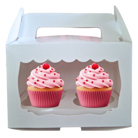 50 Cajas Lonchera para 2 Cupcakes en Repostería