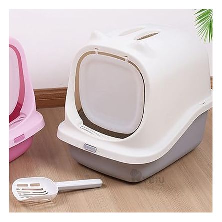 Arenero Practico Cerrado con Orejitas de Gato en Color Plomo Arenero Practico Cerrado con Orejitas de Gato en Color Plomo