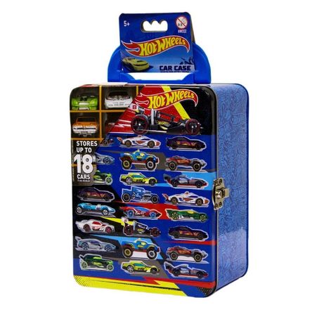 Case Metálico Azul Para Guardar 18 Hotwheels