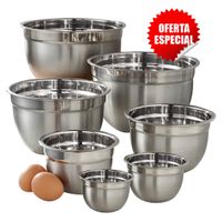 7 Bowls de Acero Inoxidable para Cocina Repostería de Alta Calidad