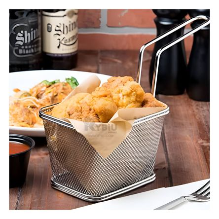 Cesta para Papas Fritas de Tono Plateado Y+Papel de Regalo Cesta para Papas Fritas de Tono Plateado Y+Papel de Regalo