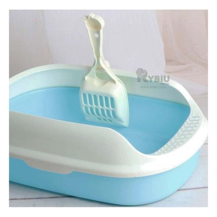 Arenero Adaptable para Gatos en Tono Azul Y+Papel de Regalo Arenero Adaptable para Gatos en Tono Azul Y+Papel de Regalo