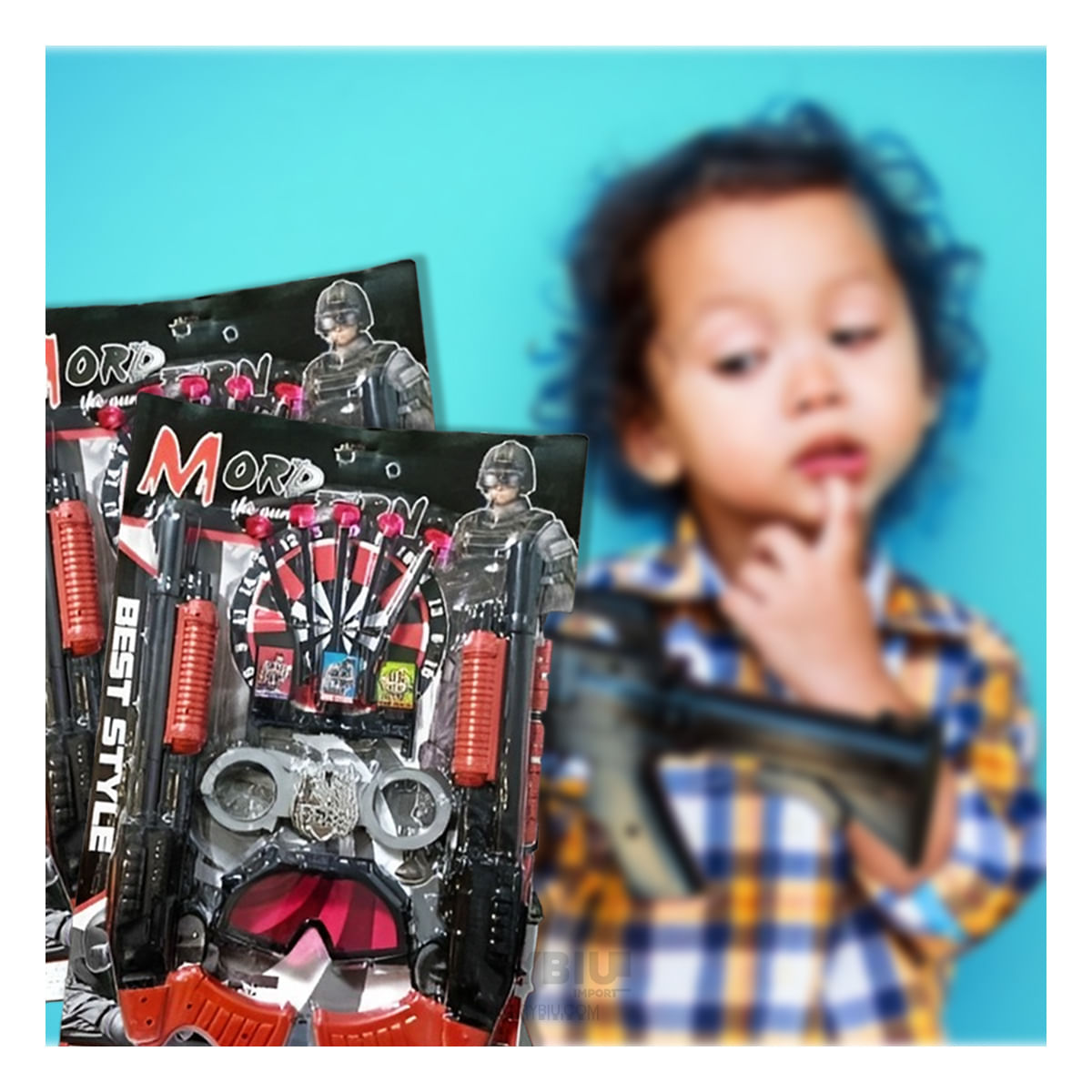 Escopeta Compacto para Niños en Negro Y+Papel de Regalo