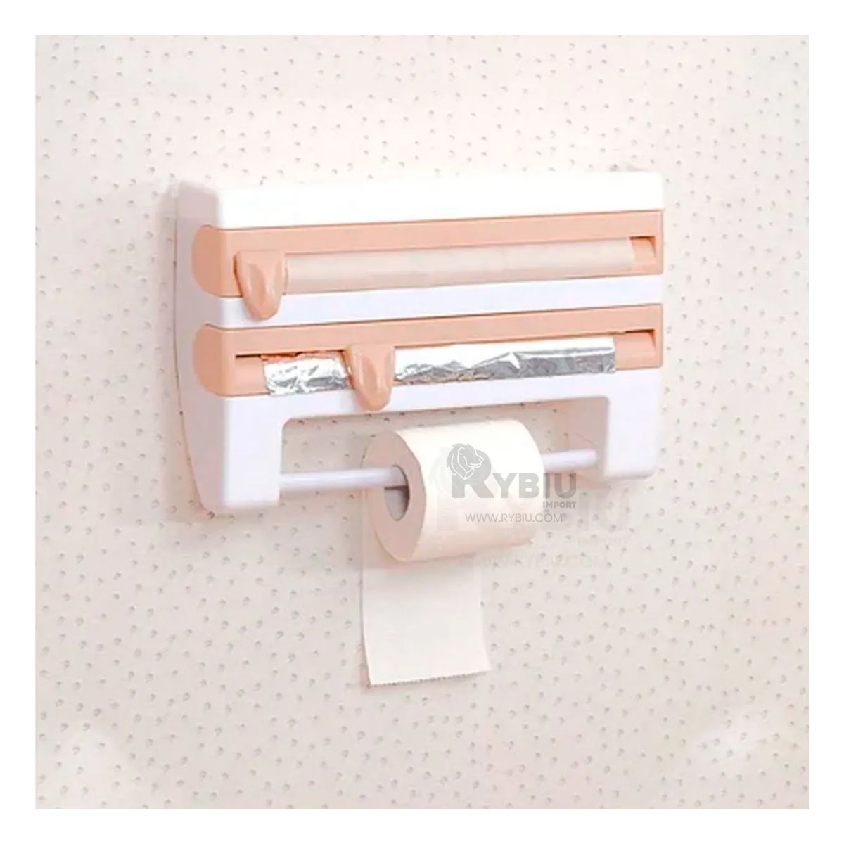 Dispensador Duplex en Color Beige Y+Stickers