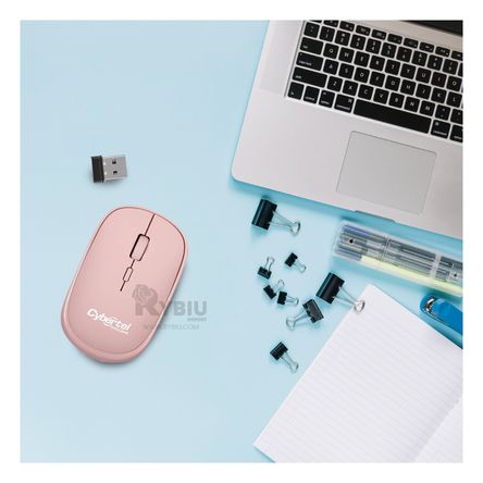 Mouse Elegante Inalambrico en Color Rosado Y+Stickers