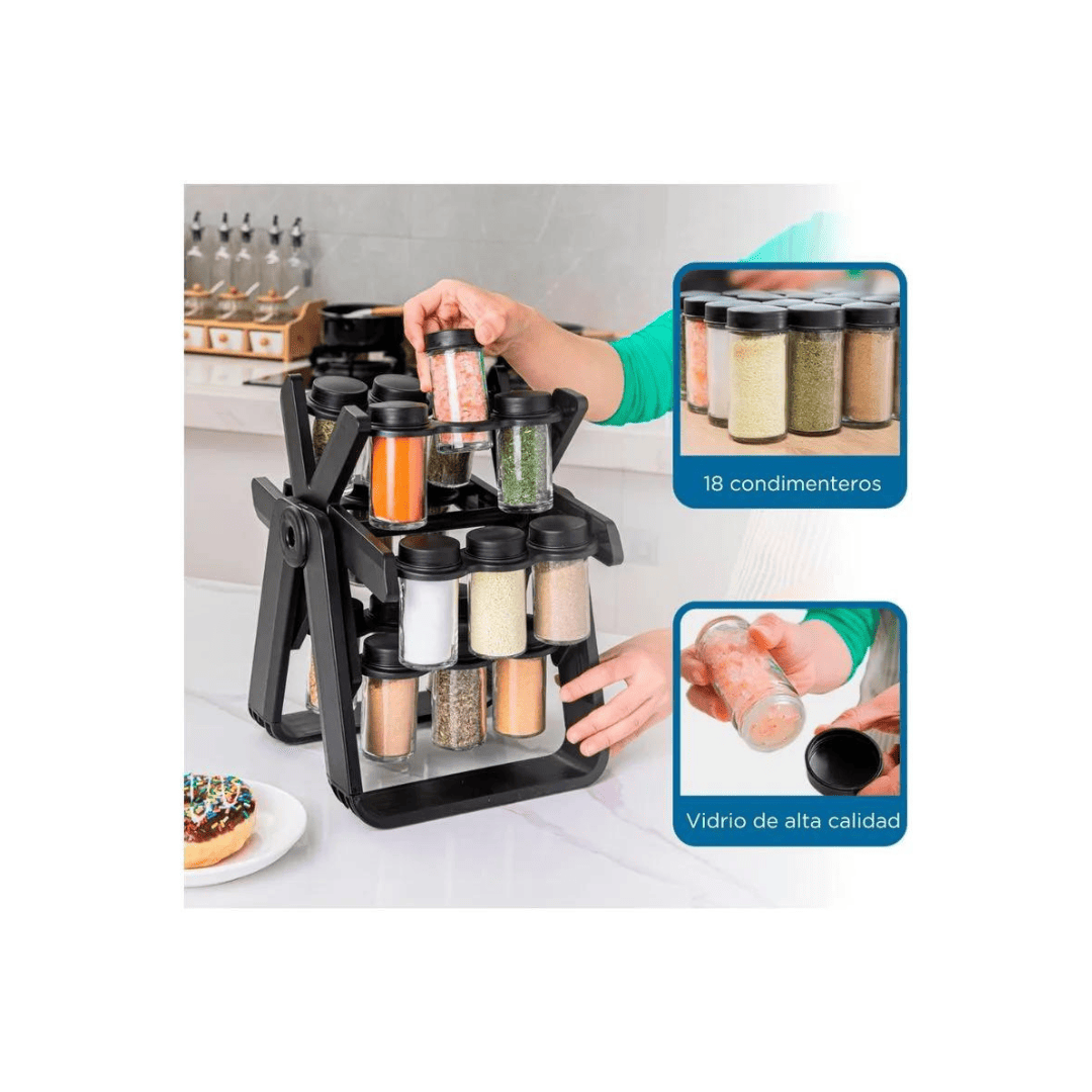 Condimentero Giratorio de 18 Piezas