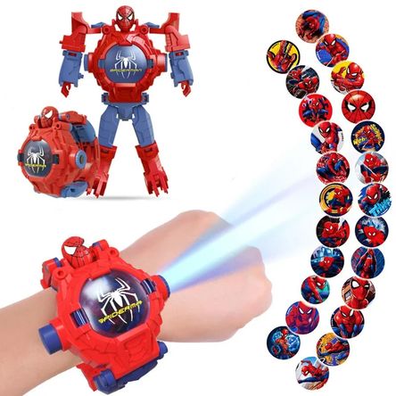 Reloj Digital Spiderman con Proyector Niños Trasforma a Juguete Robot Transformers Genieka Reloj Digital Spiderman con Proyector Niños Trasforma a Juguete Robot Transformers Genieka