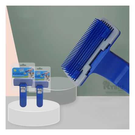 Cepillo con Boton de Autolimpieza para Mascotas Pequeño Azul Cepillo con Boton de Autolimpieza para Mascotas Pequeño Azul