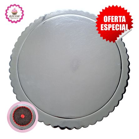 12 Bases Plateadas de Torta Pastel de 18 cm. para Repostería