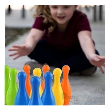 Juego de Bolos Set de 10 Pines para Niños de Multicolor Juego de Bolos Set de 10 Pines para Niños de Multicolor