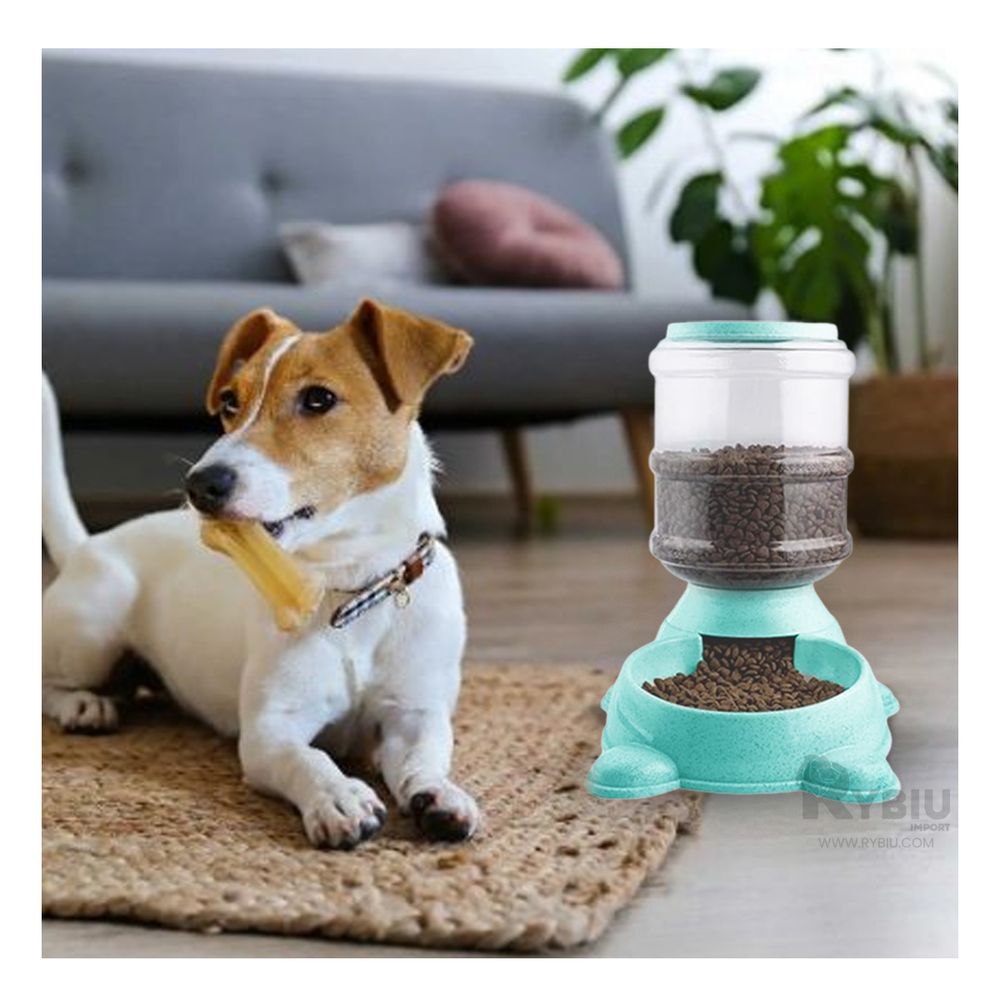 Comedero Forma Bidon Compacto para Perros en Verde Comedero Forma Bidon Compacto para Perros en Verde