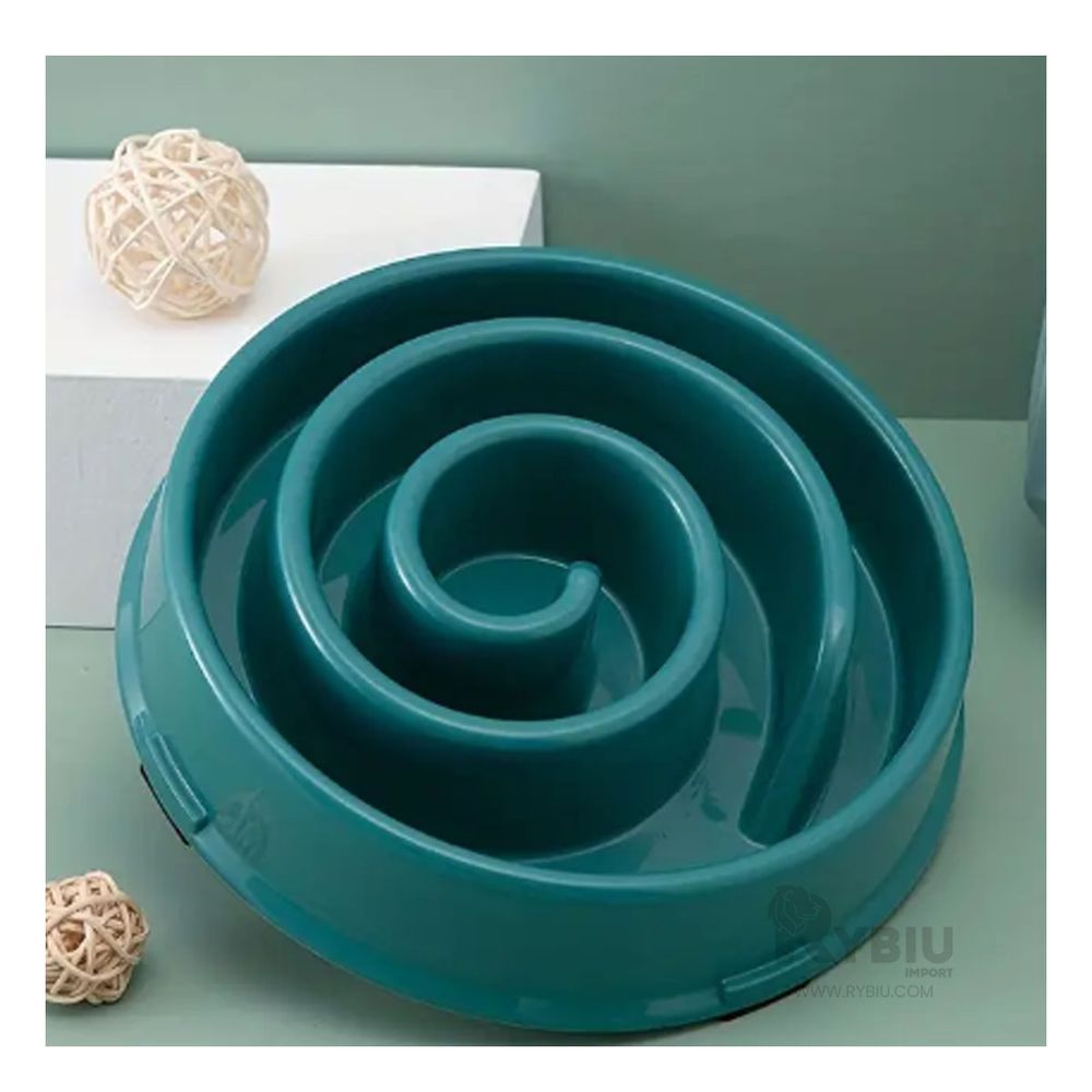 Plato Antiestres de Espiral para Mascotas en Color Verde Plato Antiestres de Espiral para Mascotas en Color Verde