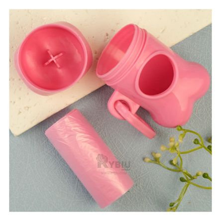 Bolsa de Desecho con Protector Tipo Hueso Pet de Tono Rosado Bolsa de Desecho con Protector Tipo Hueso Pet de Tono Rosado