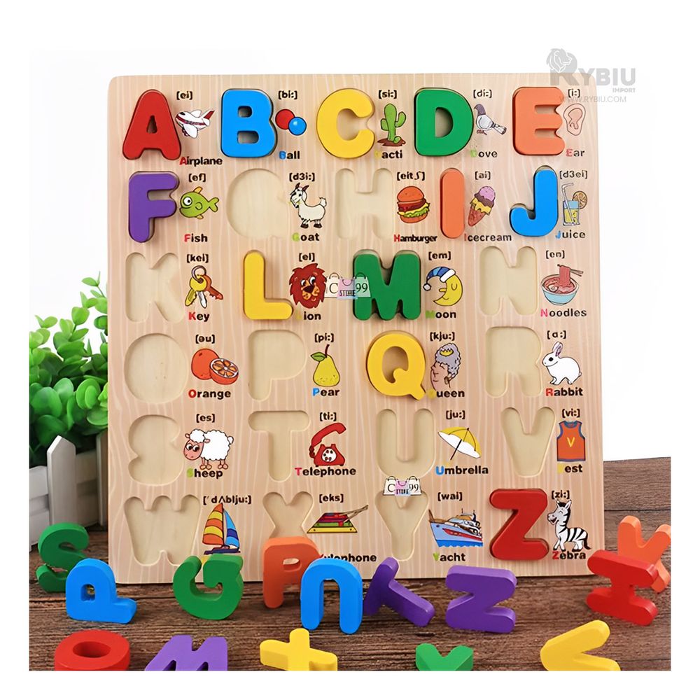 Juego Didactico para Niños Abecedario Encajable Multicolor Juego Didactico para Niños Abecedario Encajable Multicolor