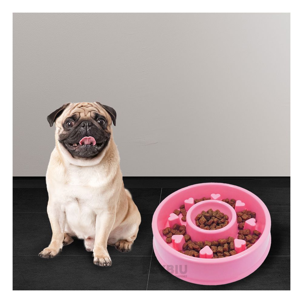 Plato Antiestres Circular para Mascotas en Color Rosado Plato Antiestres Circular para Mascotas en Color Rosado